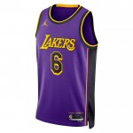 Maillot NBA Los Angeles Lakers Lebron James 6 Jordan 2022-23 Statement Edition Violet Swingman - Homme